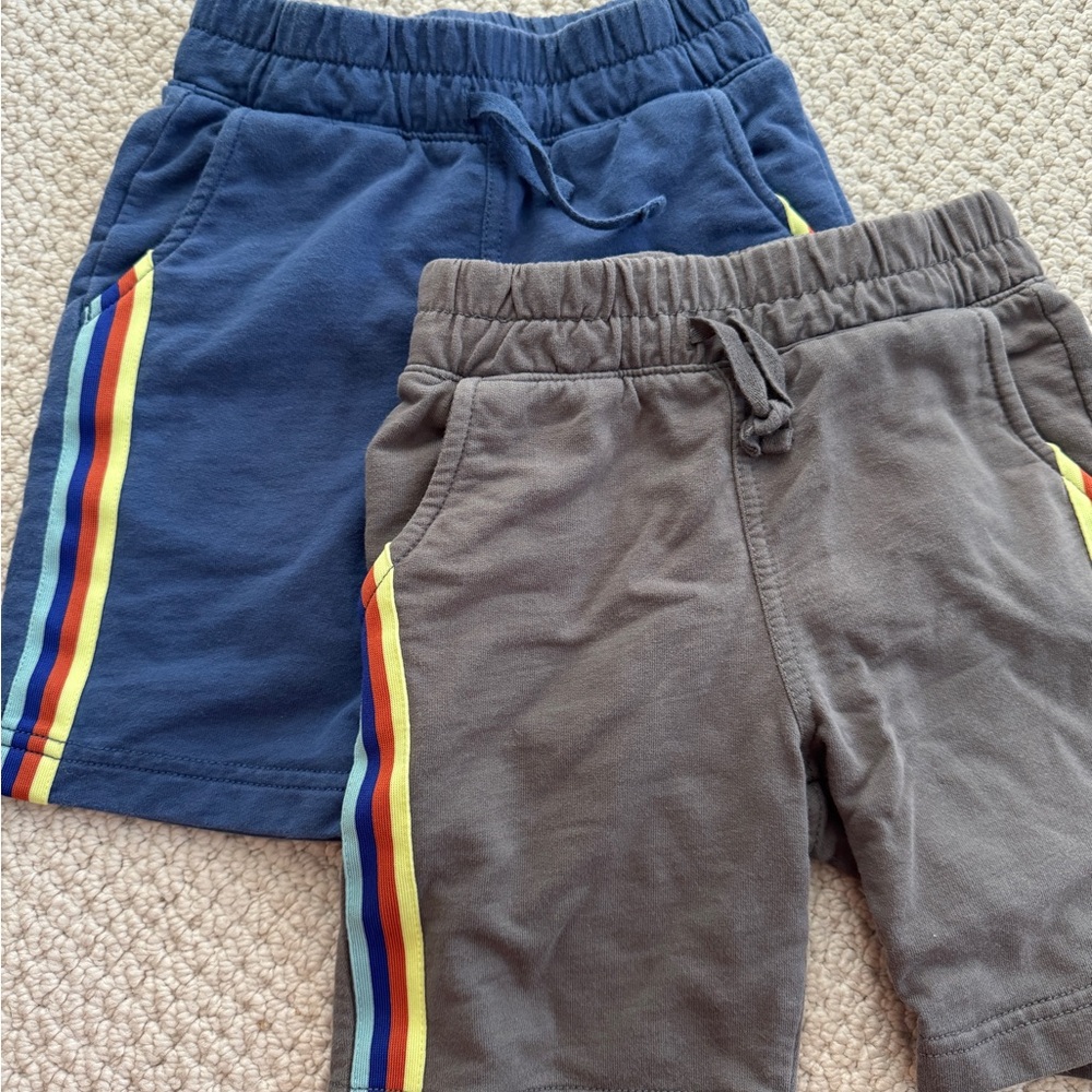 Kids' Rainbow Stripe Shorts Set - Blue and Gray